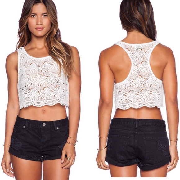 Show Me Your MuMu Tops - Show me your MuMu savannah scallop crop top size M
